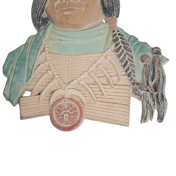 Sexton Vintage Made in USA Native American Indian Wall Art w/Feather Accent WJ - Picture 4 of 7